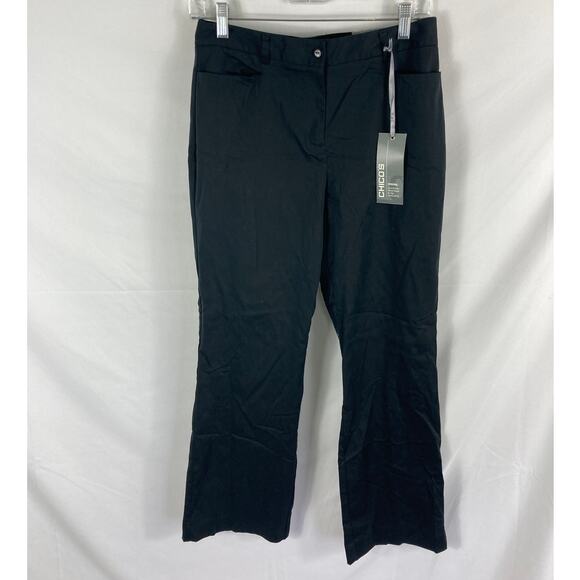 NWT Chicos Original Fit Karsen Twill Dress Pant Size .5 short / Small Black - Picture 1 of 4